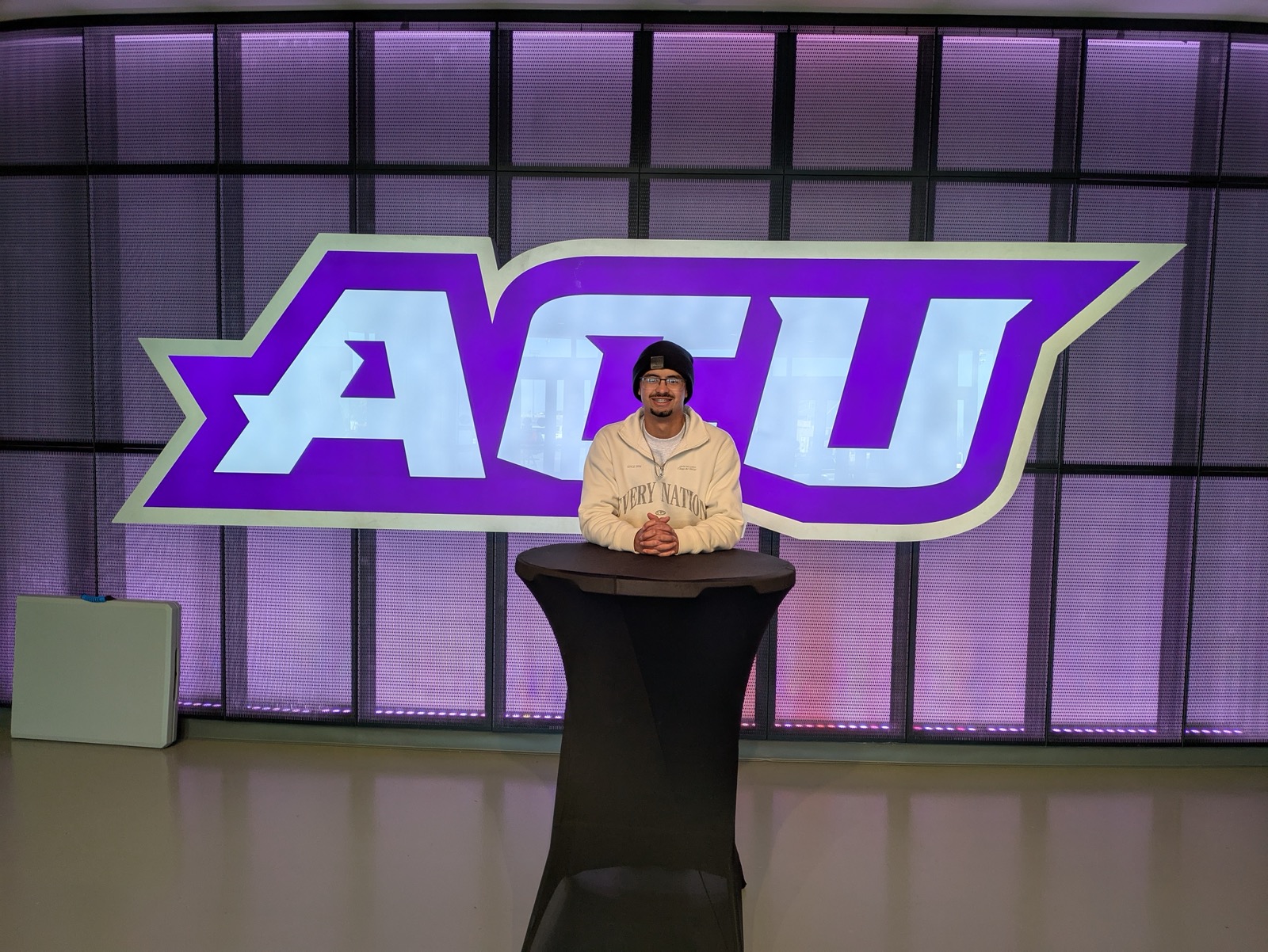 Nate sharing during outreach